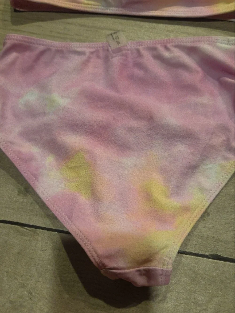 🍁Pink Yellow Tie-Dye Two-Piece Bikini Set